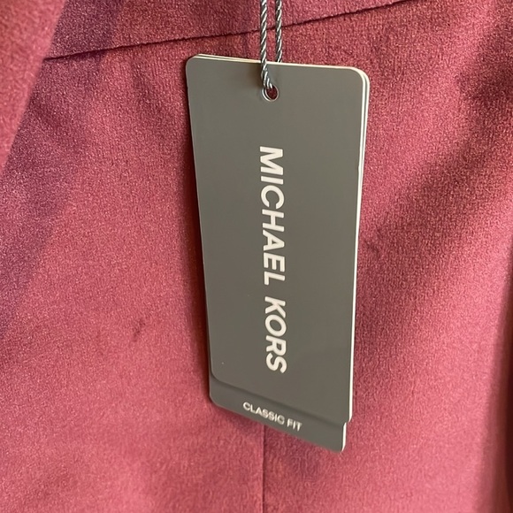 Michael Kors Kent Men's Classic Fit Velvet Sport Coat Blazer - Rich Burgundy NWT - Picture 7 of 10